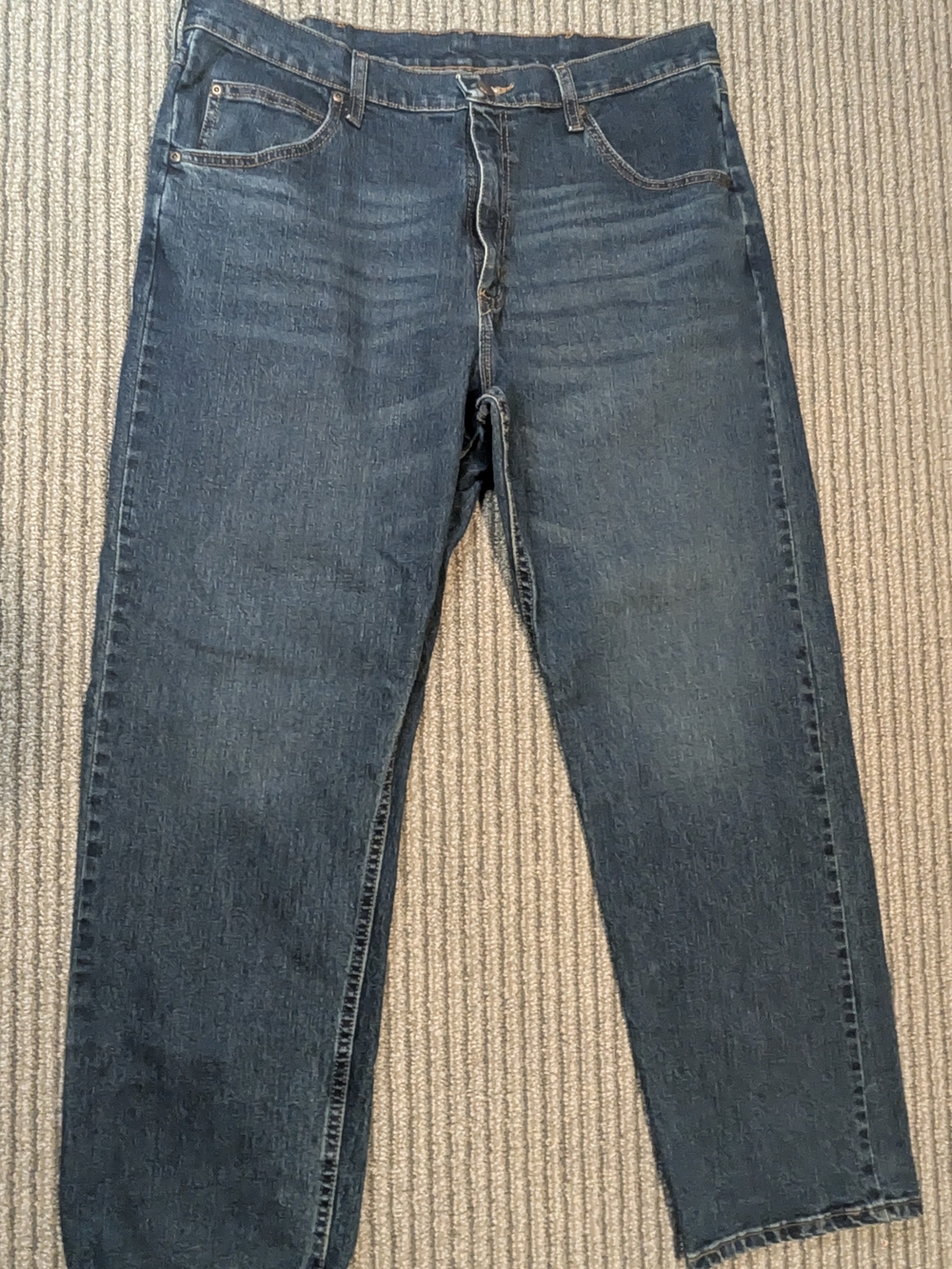 Wrangler Men's Dark Blue Straight Jeans